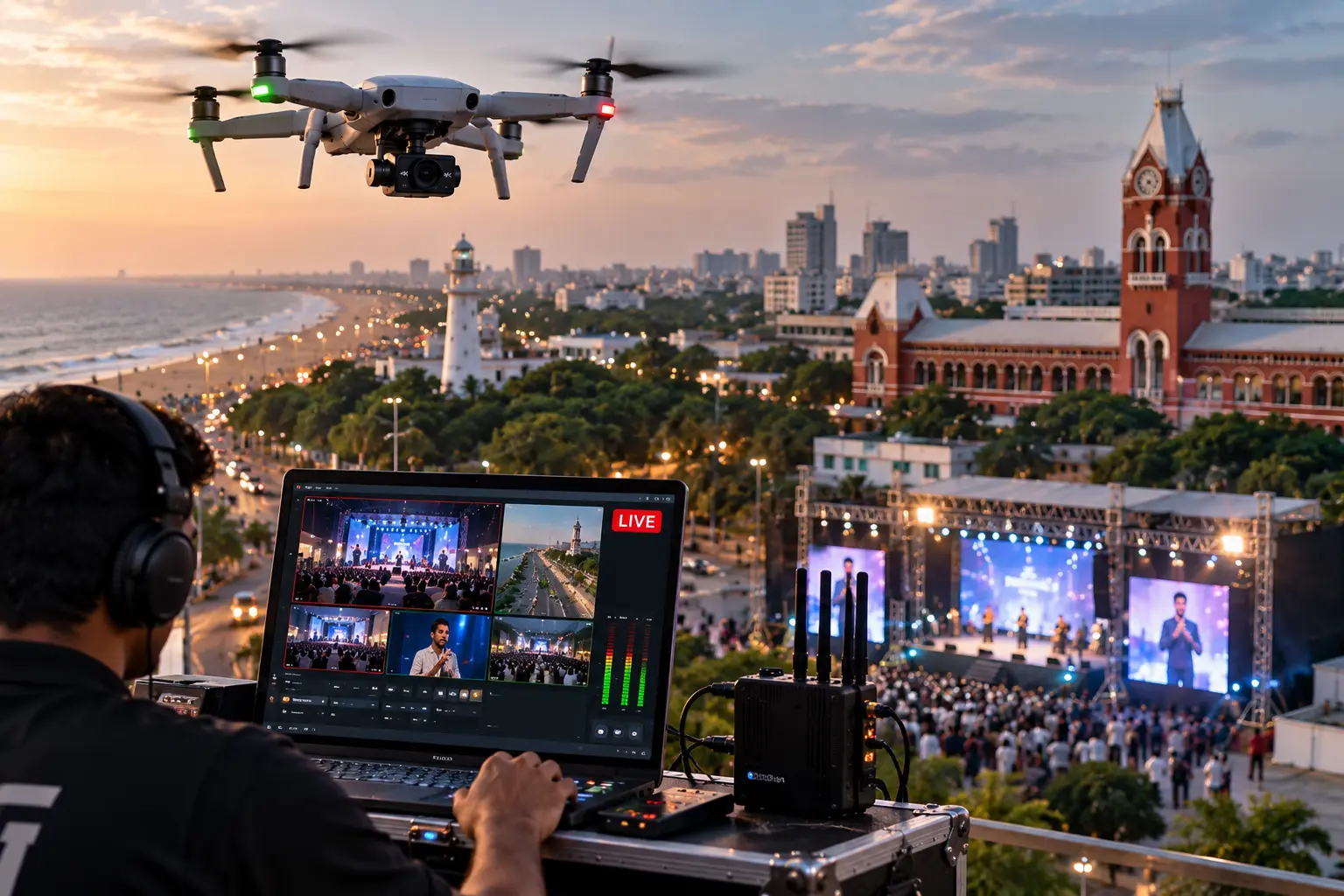 Drone photography and live streaming